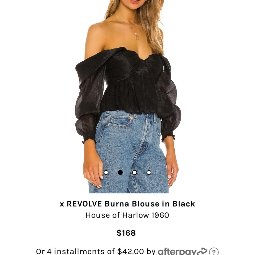 House of Harlow 1960 Black Blouse Burna SweetHeart